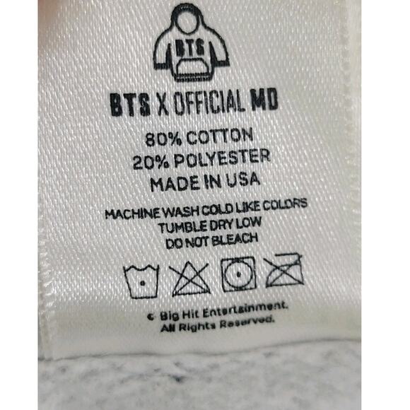 BTS‎ Big Hit Official Tour Sweatshirt Gray Size M/L Graphic Back K-Pop Merch - Picture 12 of 12